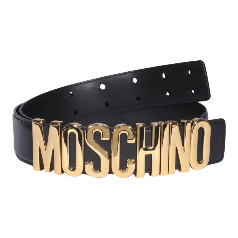 MOSCHINO Calf Leather Logo Belt-0