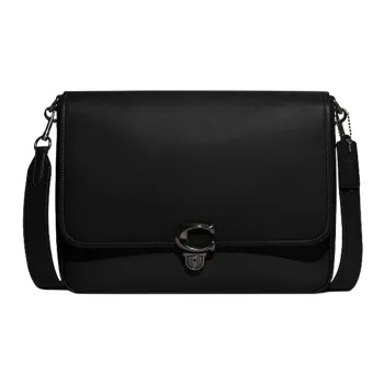 COACH Studio Cow Leather Messenger Bag, Shoulder Bag, Crossbody Bag Large Size Men's Black