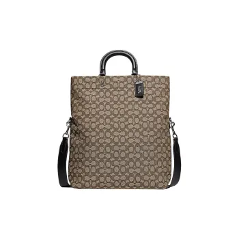 COACH Fabric Tote Bag Shopping Bag Handbag Shoulder Bag Crossbody Bag Large Size Men's Brown