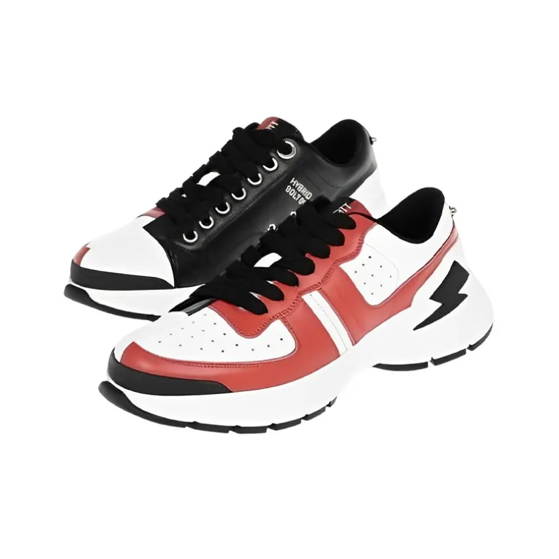 Neil Barrett Shock Absorbers Low Top Sports Casual Shoes Men's White Red-2