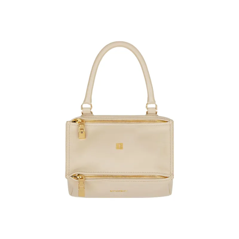GIVENCHY Pandora Grained Calfskin One Shoulder Handbag Crossbody Bag Small Size Women's Beige-0