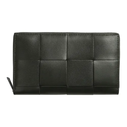 Bottega Veneta Cow Leather Wallet Large Size Men's Dark Moss Color