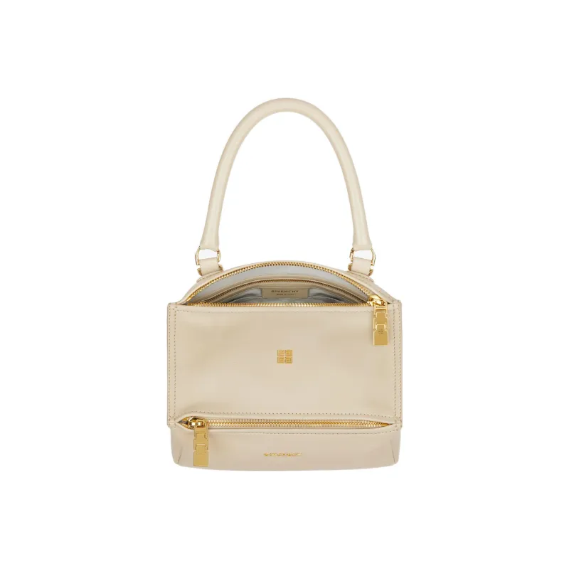 GIVENCHY Pandora Grained Calfskin One Shoulder Handbag Crossbody Bag Small Size Women's Beige-4