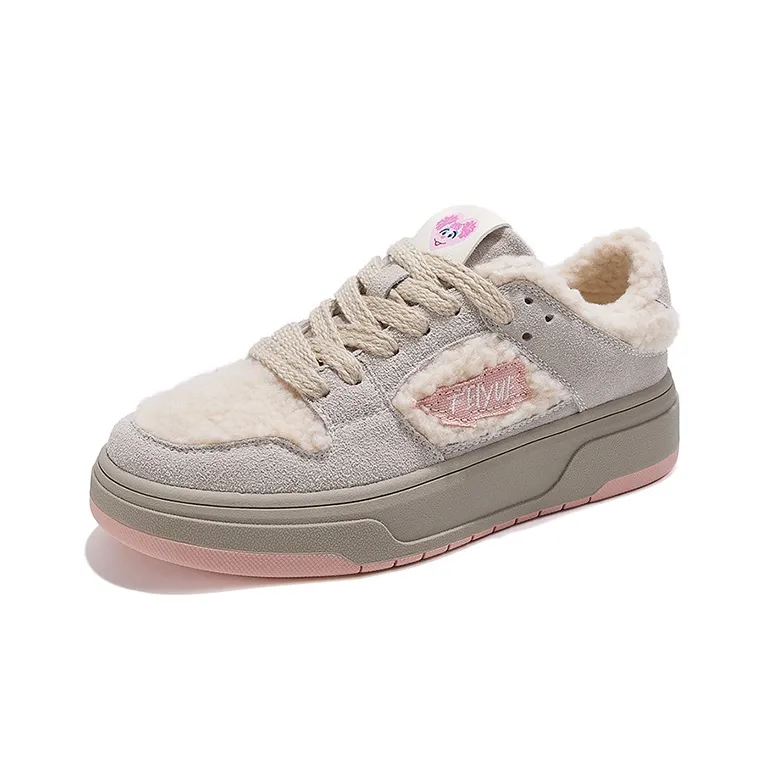 ZHIMAJIE x Feiyue Low Top Casual Shoes Women's Beige Pink-2