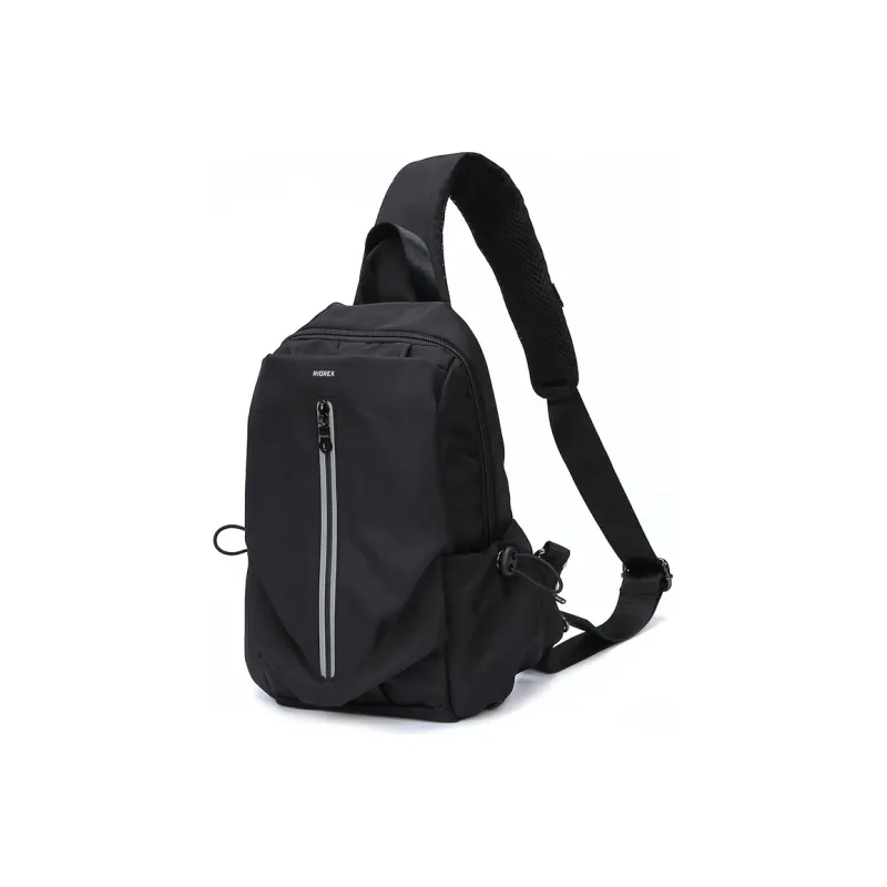 RIOREX Fabric Cell Phone Pouch Sling Bag Crossbody Bag Shoulder Bag Regular Unisex Black-1