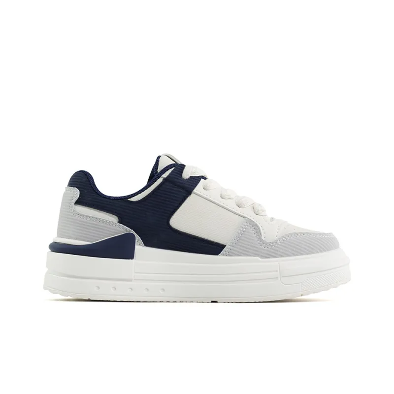 Warrior Skateboard Shoes Women's Beige Dark Blue Gray-1