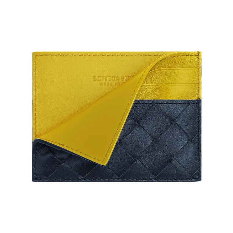 Bottega Veneta Cow Leather Card Holder Men's Space Gray/Blossom Pink Yellow-1
