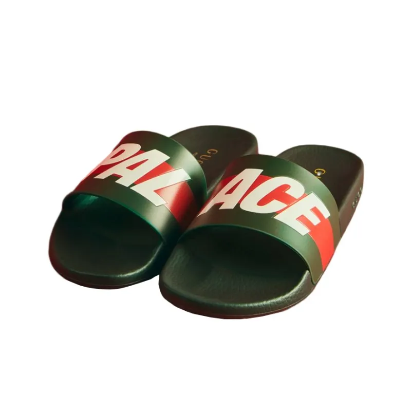 GUCCI Palace X GUCCI Logo Web Slide Sandal Black Women's-4