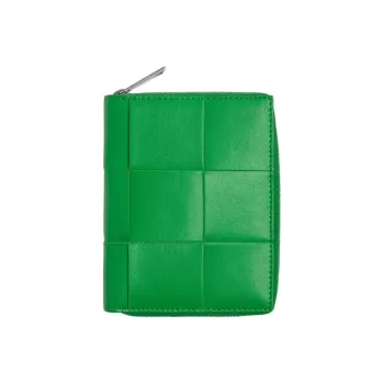 Bottega Veneta Cow Leather Wallet Large Size Men's Green