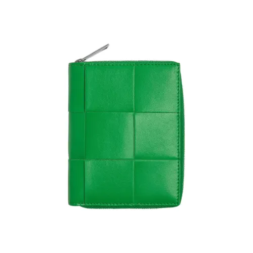 Bottega Veneta Cow Leather Wallet Large Size Men's Green