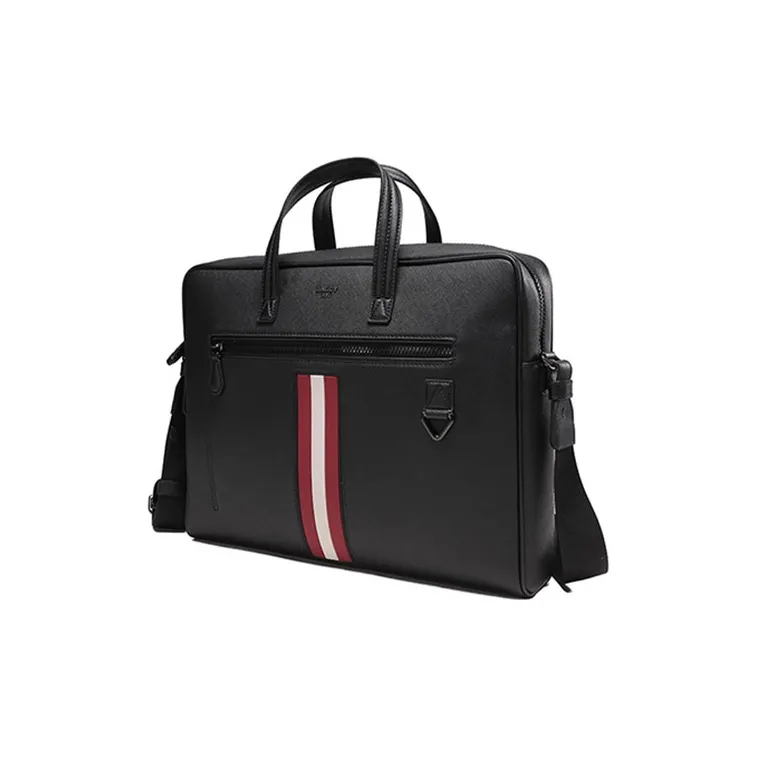 BALLY Cow Leather Briefcase Portable Crossbody Bag Shoulder Bag Men's Red-1