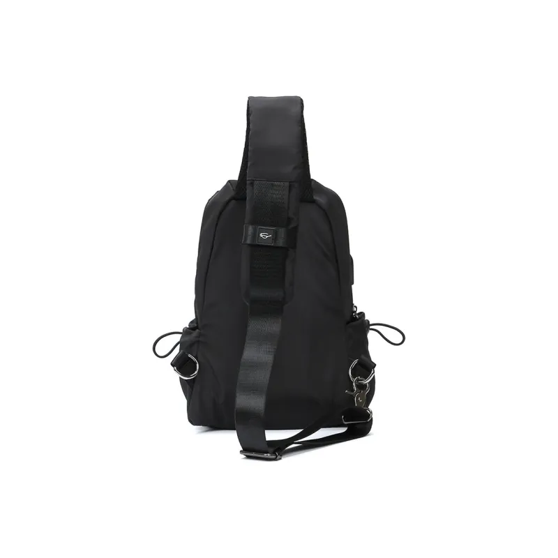 RIOREX Fabric Cell Phone Pouch Sling Bag Crossbody Bag Shoulder Bag Regular Unisex Black-2