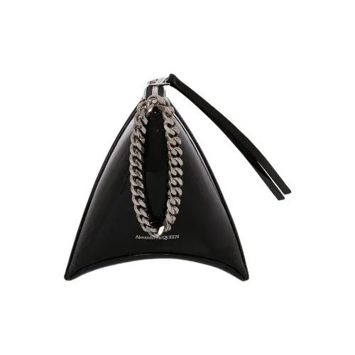 Alexander McQueen THE CURVE BAG Calfskin Clutch Women's Black