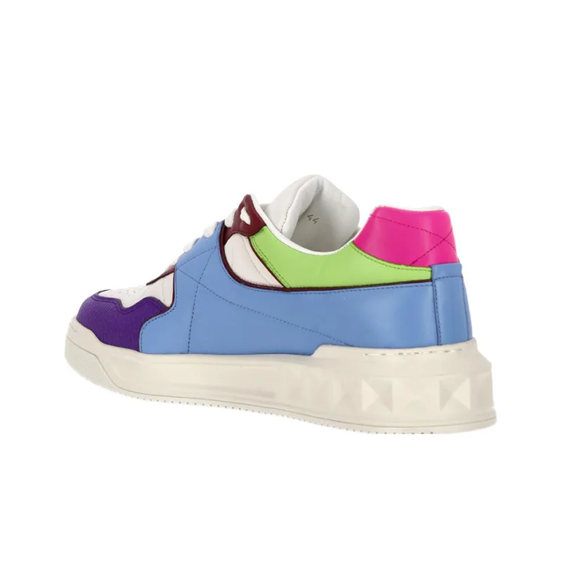 Valentino Stylish Skateboarding Shoes Blue Purple-4