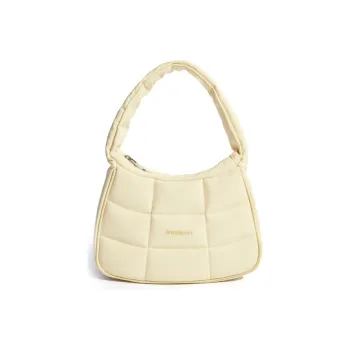 BAGSMART Nylon Fabric Shoulder Bag Handbag Shoulder Bag Small Size Women's Black/Light Yellow