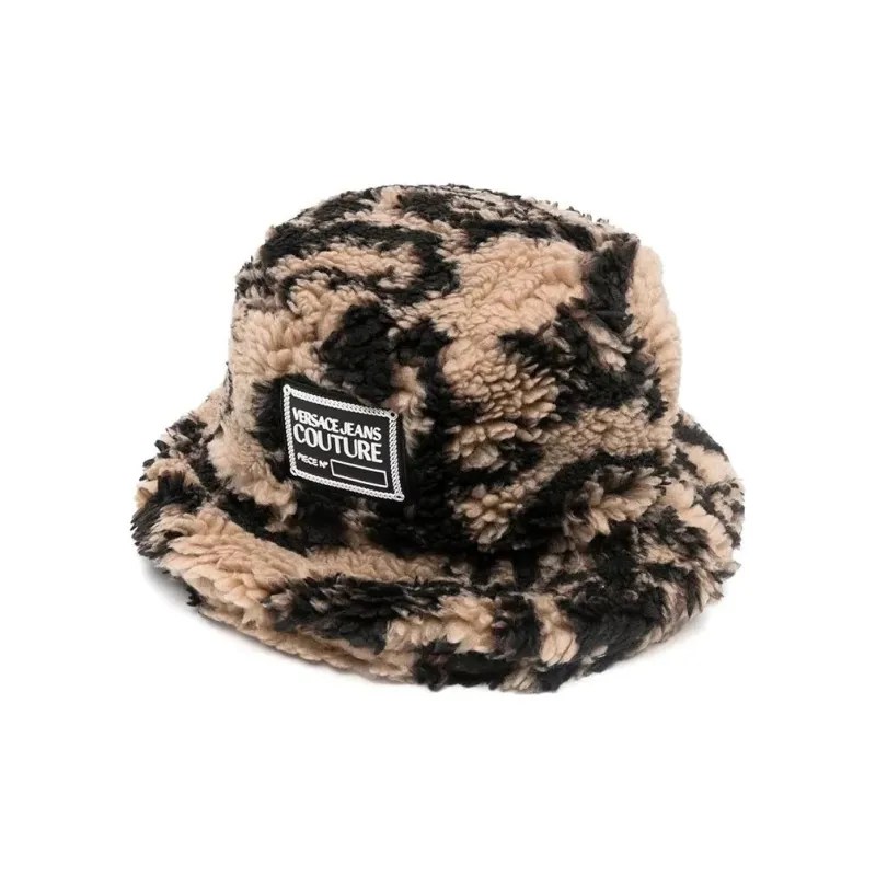VERSACE JEANS COUTURE Bucket Hat Unisex Black Beige-0
