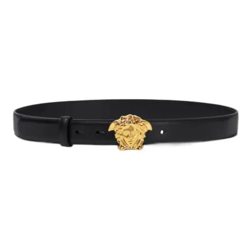 VERSACE Leather Belts Women's Black