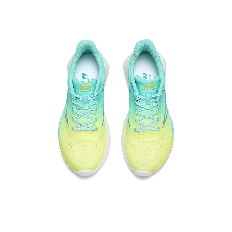 HEALTH Cushioned Slip Resistant Breathable Low Top Marathon Sprint Running Shoes Unisex Lemon-3