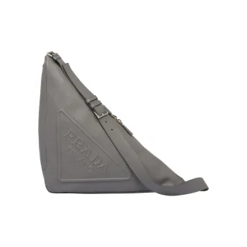 PRADA Triangle Leather Triangle Bag Shoulder Bag Crossbody Bag Regular Men's Gray