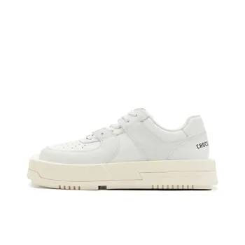 CHOCO CONCERT Cow Leather Stylish Skateboarding Shoes Unisex White
