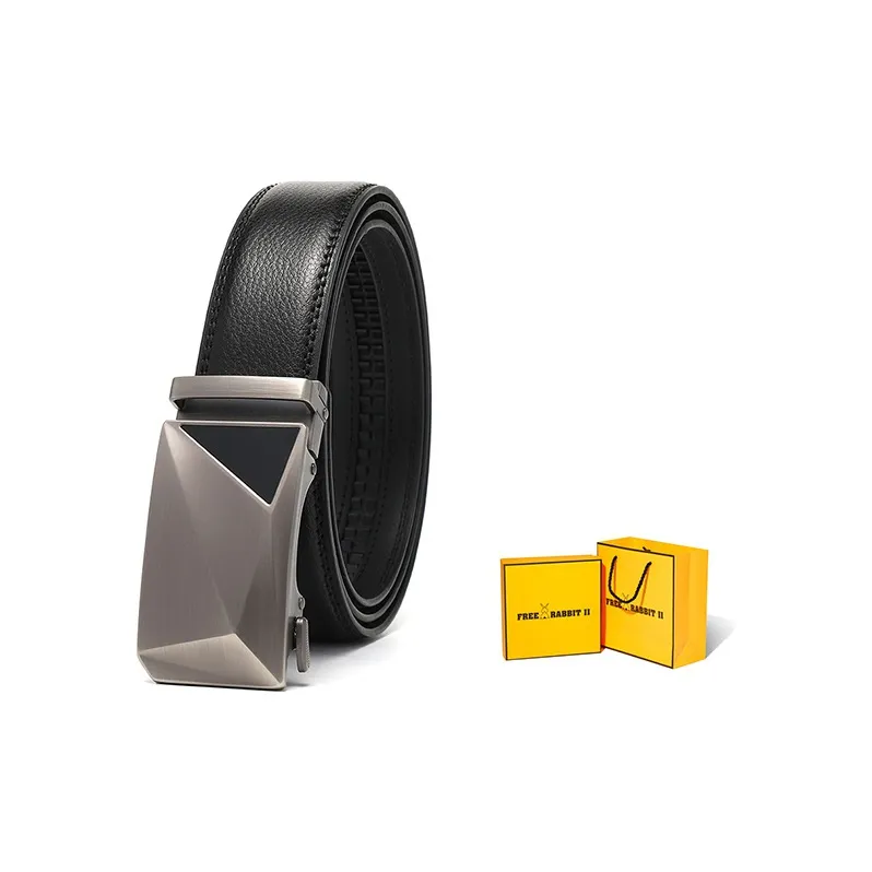 FREE RABBITⅡ 3D Effect Automatic Buckle Belt-Business Trendy Belt Men's Black-7