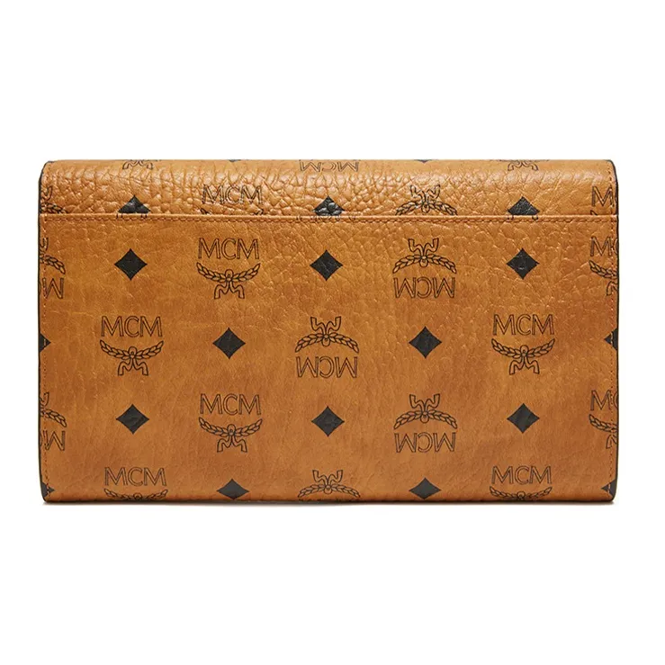 MCM Patricia Visetos Coated Canvas Handheld Shoulder Bag, Crossbody Bag Extra Large Women's Cognac/Monogram-3