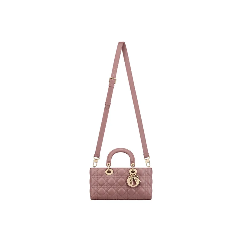 DIOR Lady D-JOY Sheepskin Daisie Bag Shoulder Bag Crossbody Bag Handbag Medium Size Women's Pink Peony-4