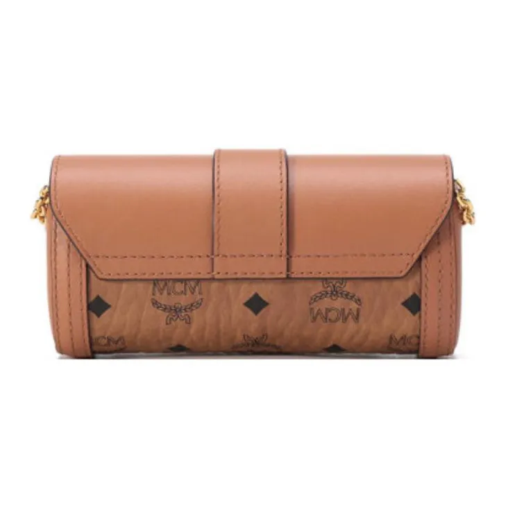 MCM Tracy Visetos Leather Cylinder Bag, Crossbody Bag, Shoulder Bag Women's-2