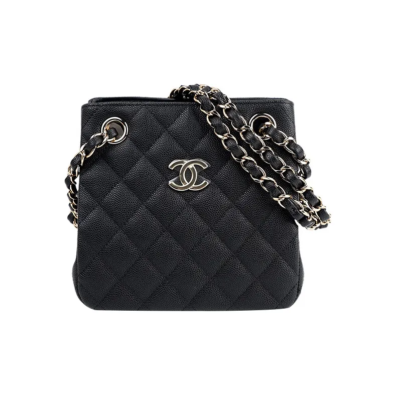 CHANEL Caviar Grain Embossed Cow Leather Hobo Bag, Tote Bag, Shopping Bag, Crossbody Bag, Shoulder Bag Women's Black-0