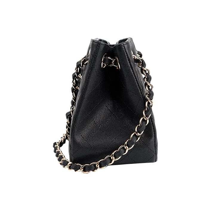 CHANEL Caviar Grain Embossed Cow Leather Hobo Bag, Tote Bag, Shopping Bag, Crossbody Bag, Shoulder Bag Women's Black-2
