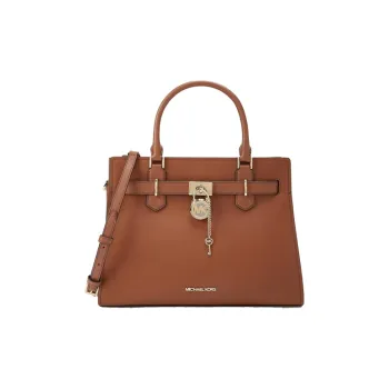 MICHAEL KORS Leather Lockable Bag, Crossbody Bag, One Shoulder Handbag Medium Size Women's Leather Brown