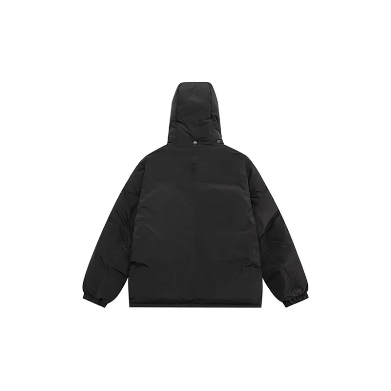 URBAN STANDARD Solid Color Hooded Loose Fit Thickened Down Jacket Unisex-8