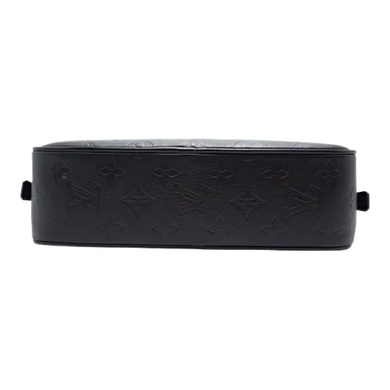 LOUIS VUITTON Leather Toiletry Bag Tubas Men's Black-4