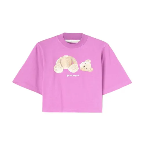 PALM ANGELS Crop Tops Women's Pink