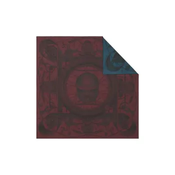 HERMES Silk Silk Scarf Men's Burgundy/Blue