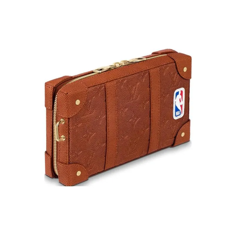LOUIS VUITTON X Nba Soft Trunk Wallet Ball Grain Leather Brown-1