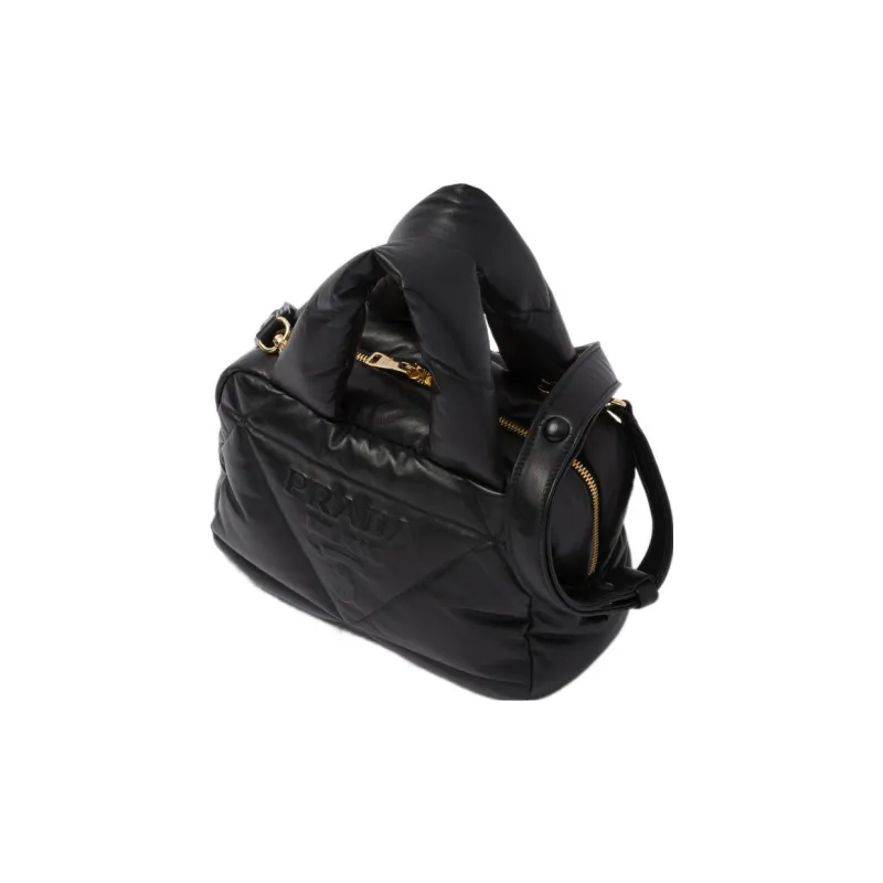PRADA Nappa Leather Shoulder Bag Crossbody Bag Handbag Regular Women's Black-3