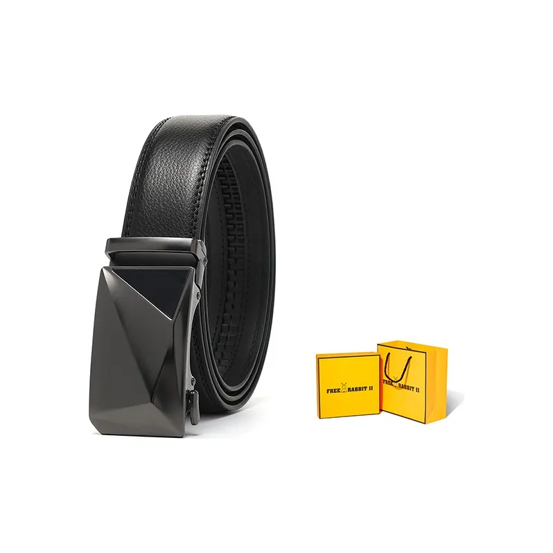 FREE RABBITⅡ 3D Effect Automatic Buckle Belt-Business Trendy Belt Men's Black-10