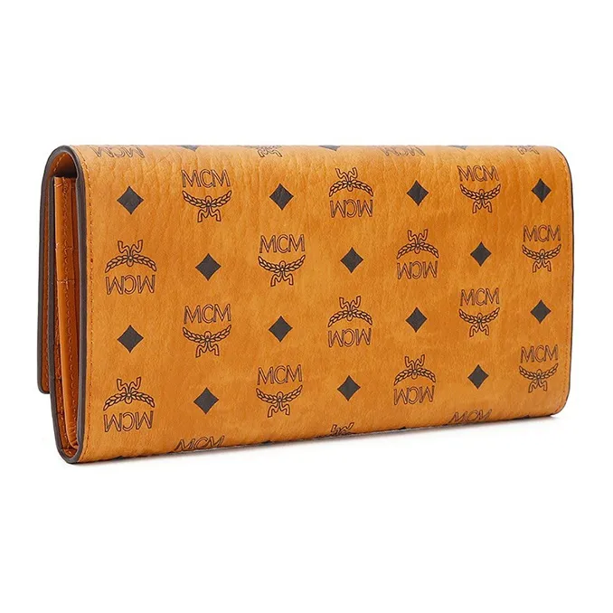 MCM Leather Clutches Wallets Unisex Brown Cognac-2