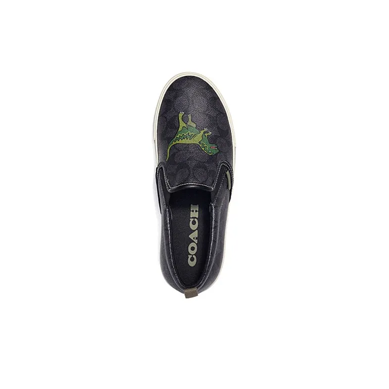 COACH Stylish Skateboarding Shoes Men's Black-3