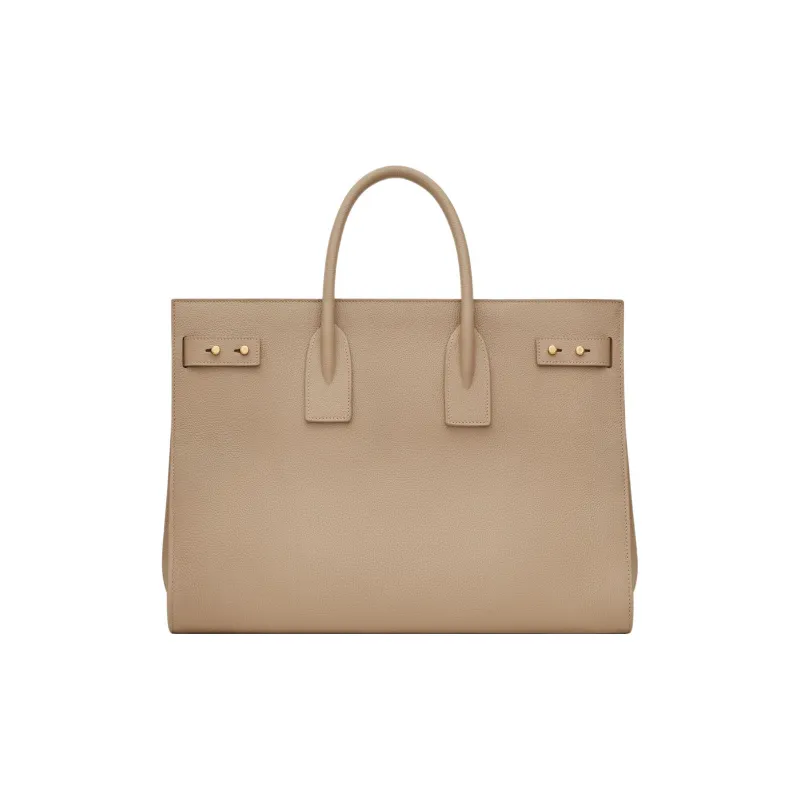 SAINT LAURENT SAC DE JOUR Cow Leather Tote Bag, Shopping Bag, Handbag Large Size Men's Dusty Gray-3