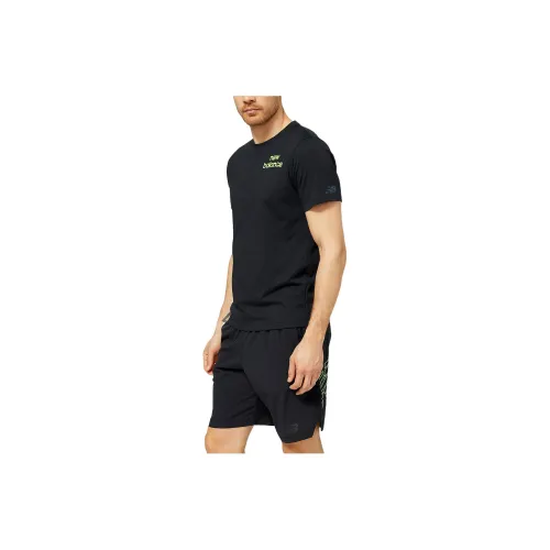 New Balance Graphic Heathertech T-Shirts Men Black