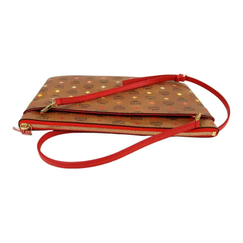 MCM Crossbody Pouch Visetos Skyoptic Medium Cognac/Blue/Multicolor-4