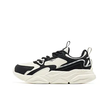 Erke Heartfelt Cushioning Anti Slip And Wear Resistant Low Top Casual Shoes Women's White Black