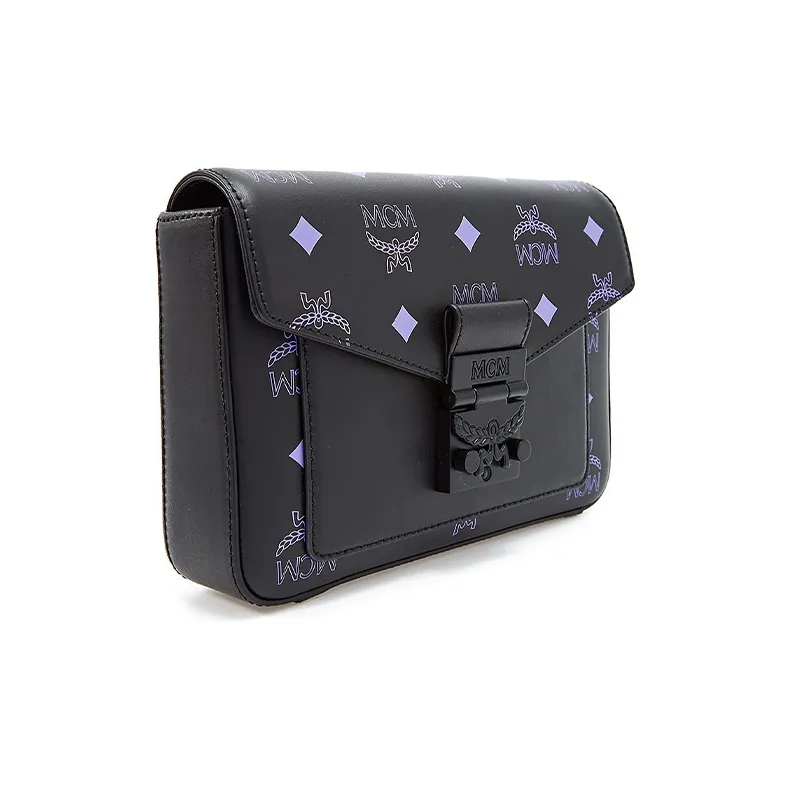 MCM Millie Visetos Leather Shoulder Bag, Crossbody Bag Regular Women's Black-1