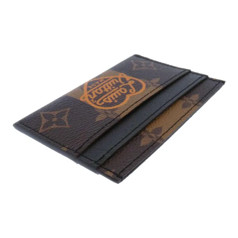 LOUIS VUITTON X Nigo Double Card Holder Monogram Stripes Brown-4