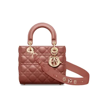 DIOR Lady DiorMy ABCDior Sheepskin Daisie Bag Shoulder Bag Crossbody Bag Handbag Small Size Women's Rusty Red
