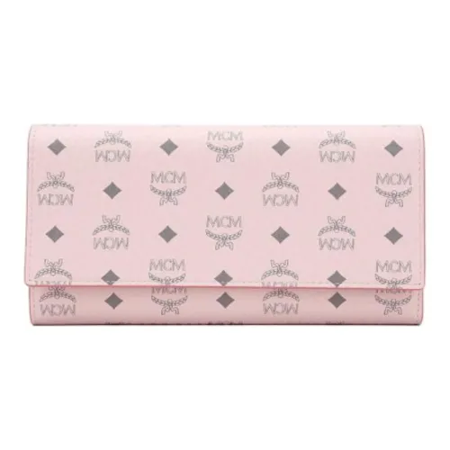 MCM Trifold Wallet Large Visetos Powder Pink