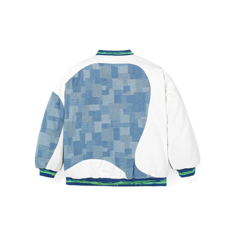 GENANX Letter Baseball Collar Loose Fit Puffer Jacket Unisex-7