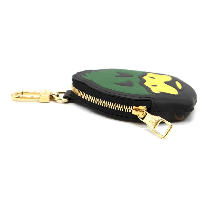 LOUIS VUITTON NIGO DUCK COIN CARD HOLDER Leather Coin Card Holder Unisex Yellow Green-1